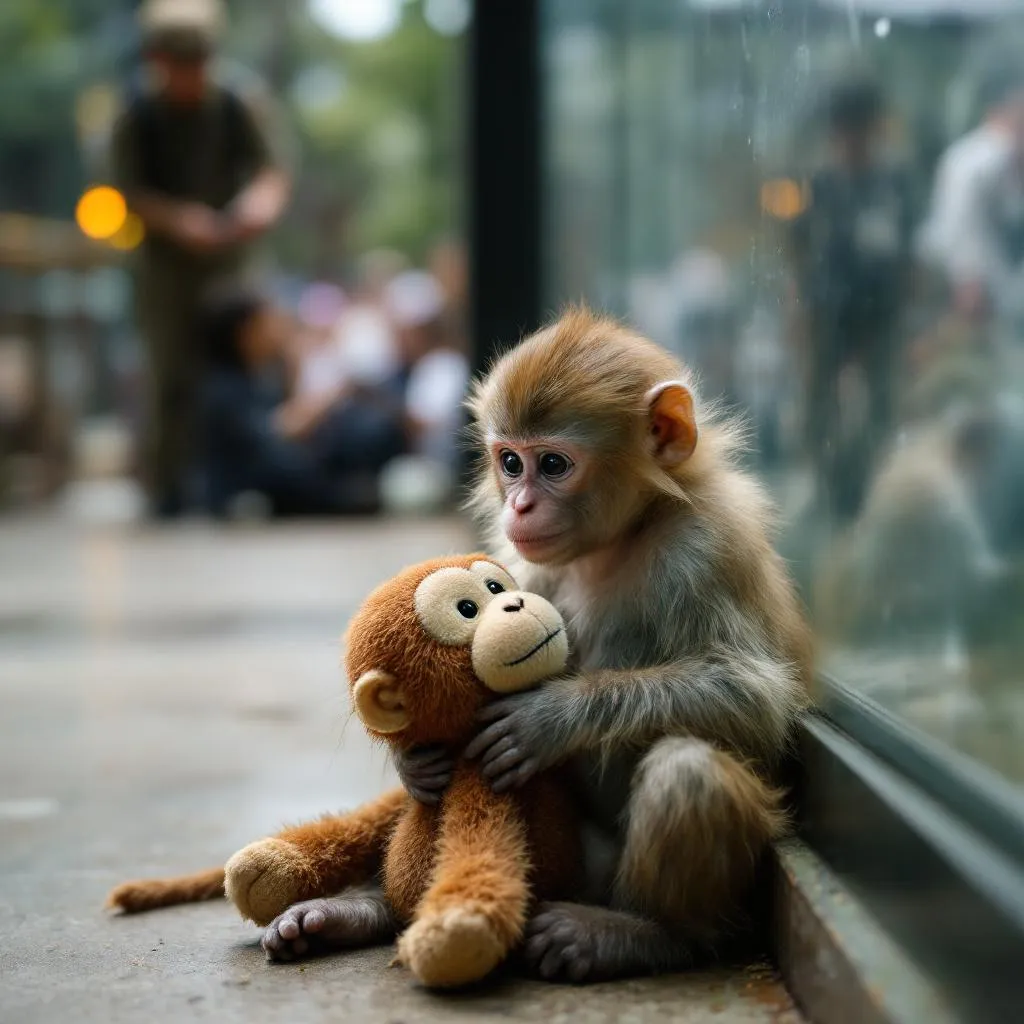 Au Japon, un bébé singe adopte une peluche et déclenche la panique mondiale