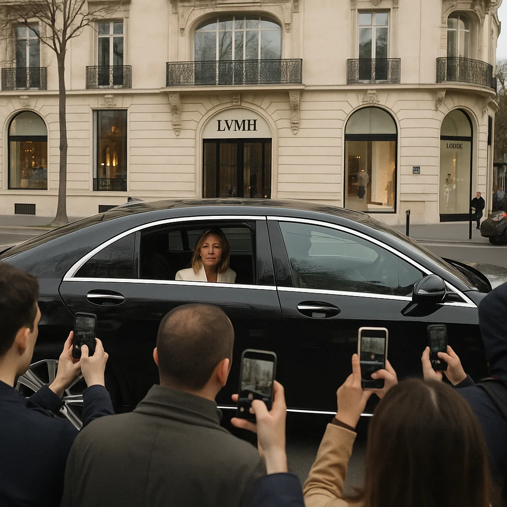 Céline Dion signe chez LVMH dans une limousine parisienne