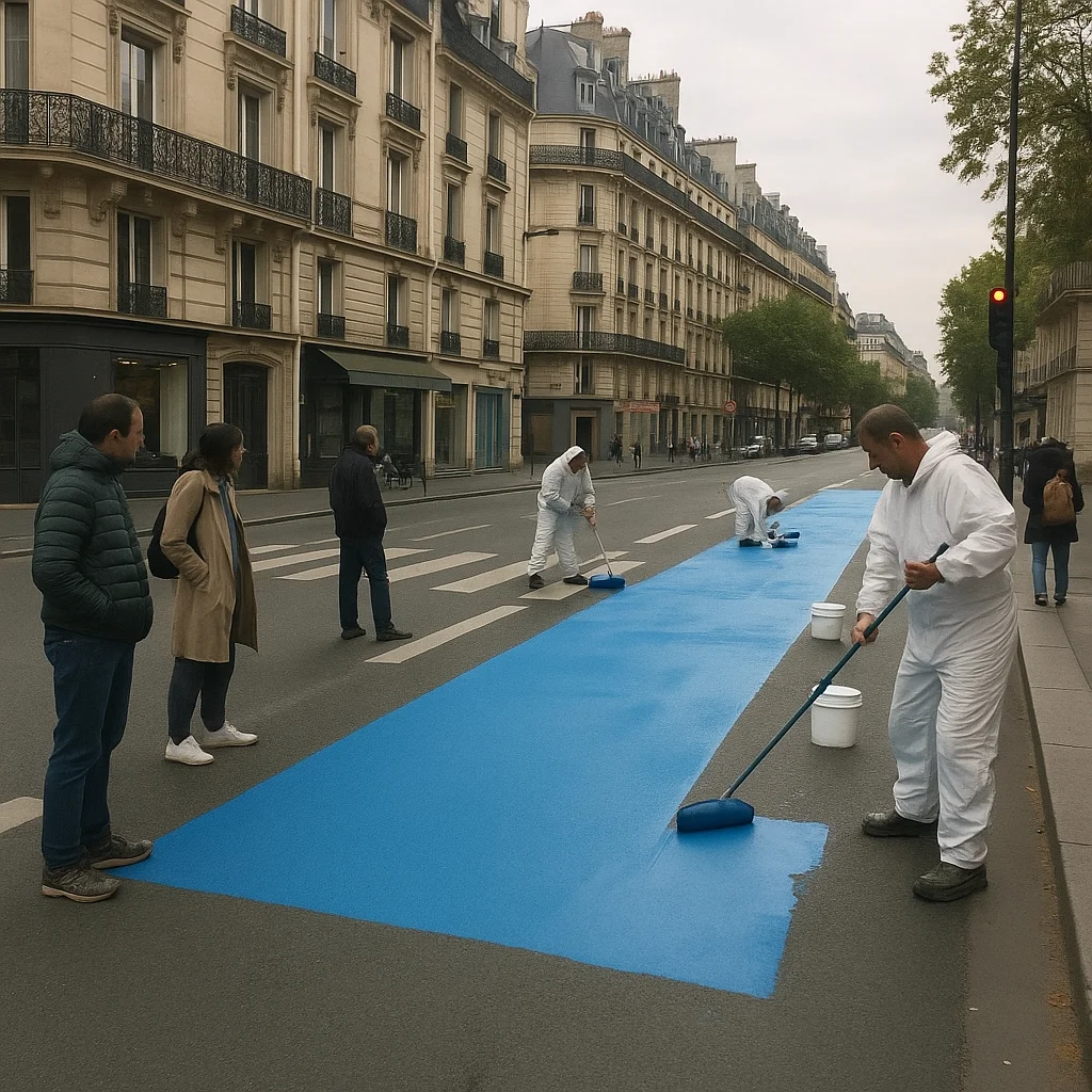 Hidalgo repeint Paris en bleu pour effacer la pollution avant les JO