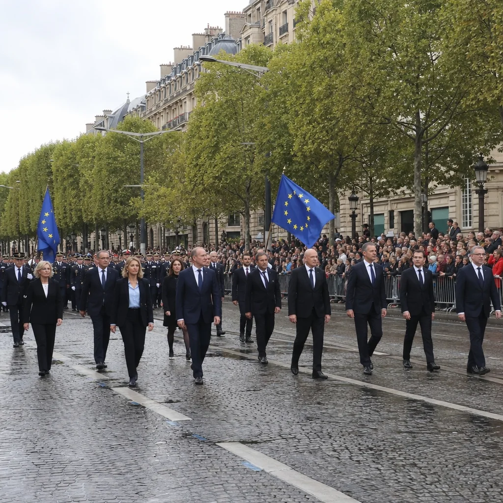 Macron et von der Leyen défilent en nazis sur les Champs-Élysées pour imposer le Frexit