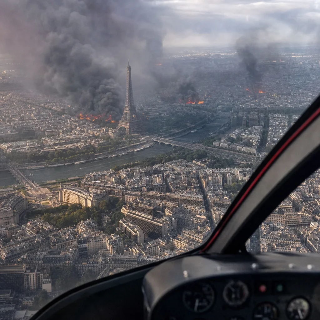 Paris en flammes depuis un cockpit : la photo qui a fait trembler la République