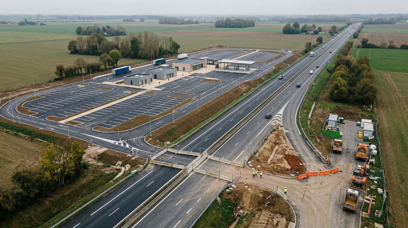 Une aire d'autoroute à 60 millions reste fermée faute de bretelle