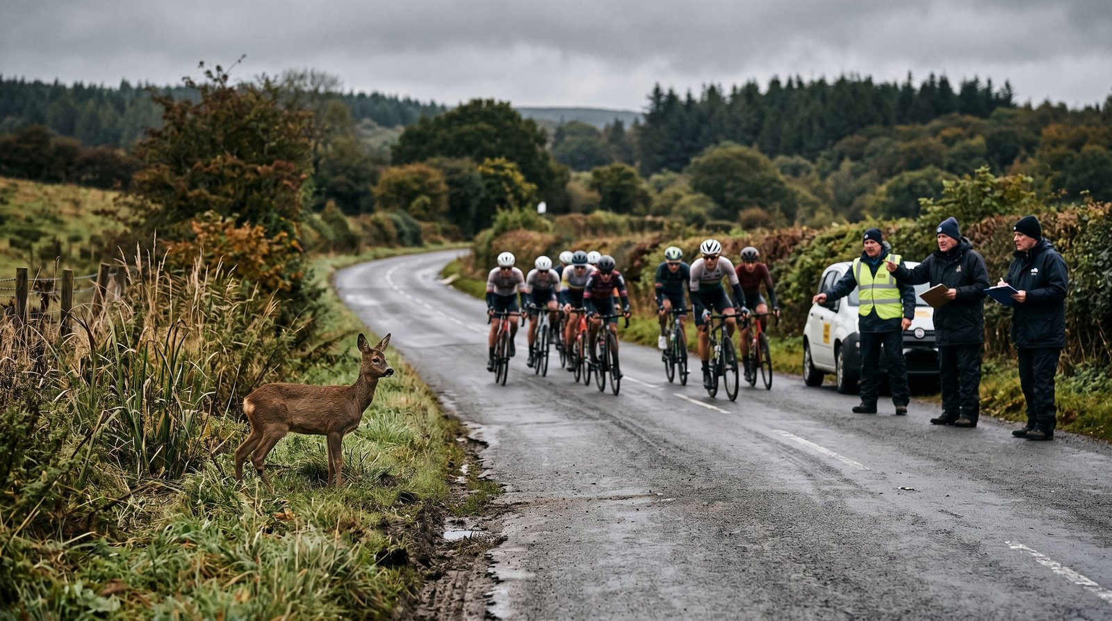 Une biche interrompt le peloton au Tour de Hongrie