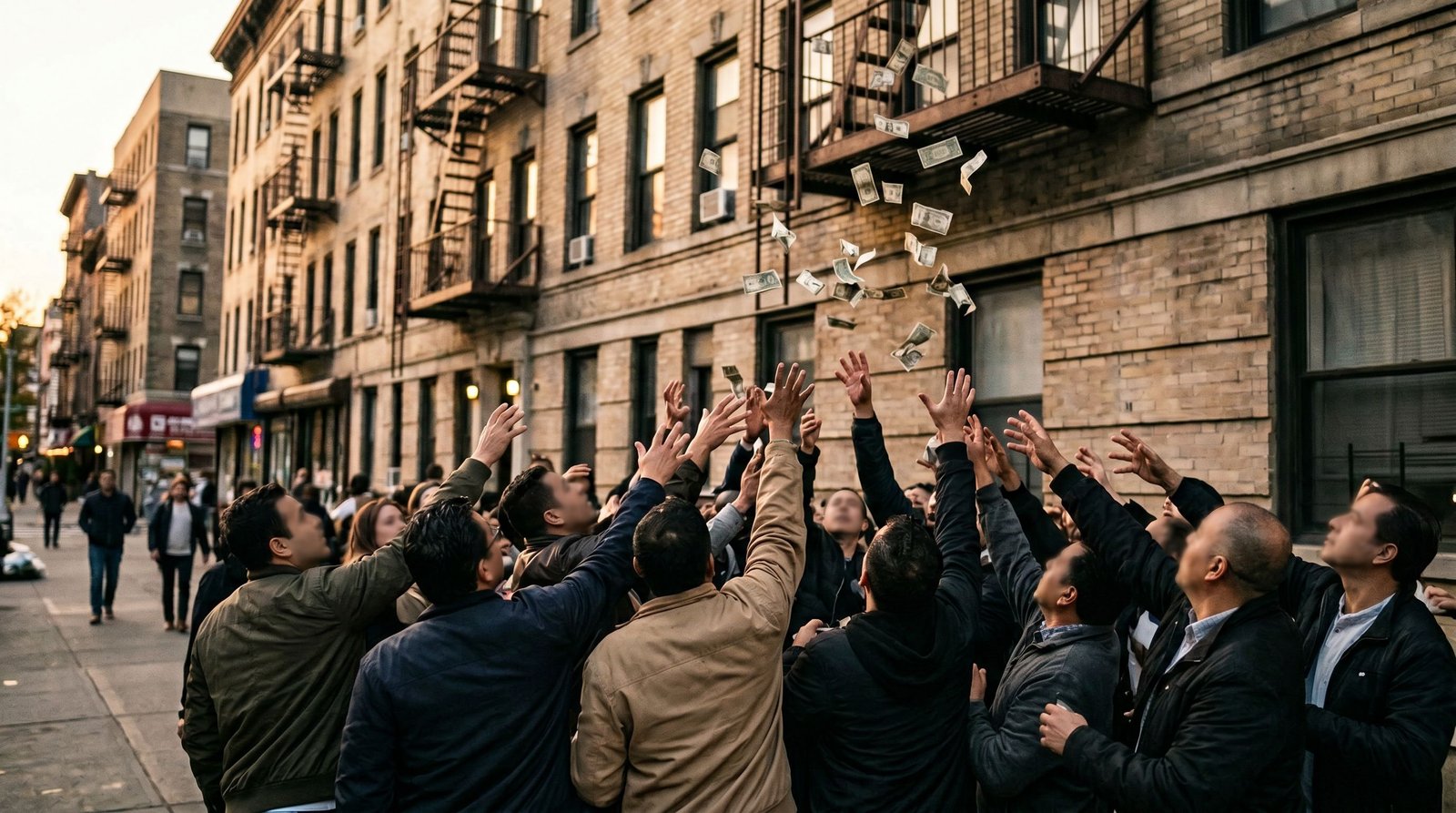 Une femme jette 250 000 euros du balcon et déclenche une ruée